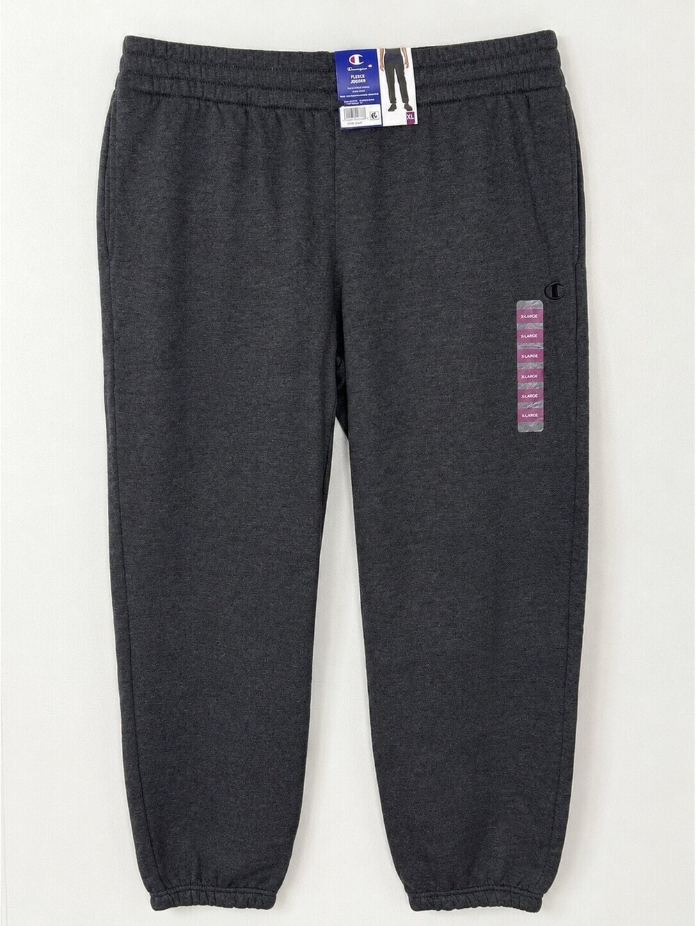 Champion Men's Fleece Jogger Sweatpants XL Black Heather NWT